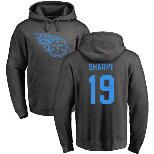 Tennessee Titans Men Ash Tajae Sharpe One Color NFL Football 19 Pullover Hoodie Sweatshirts